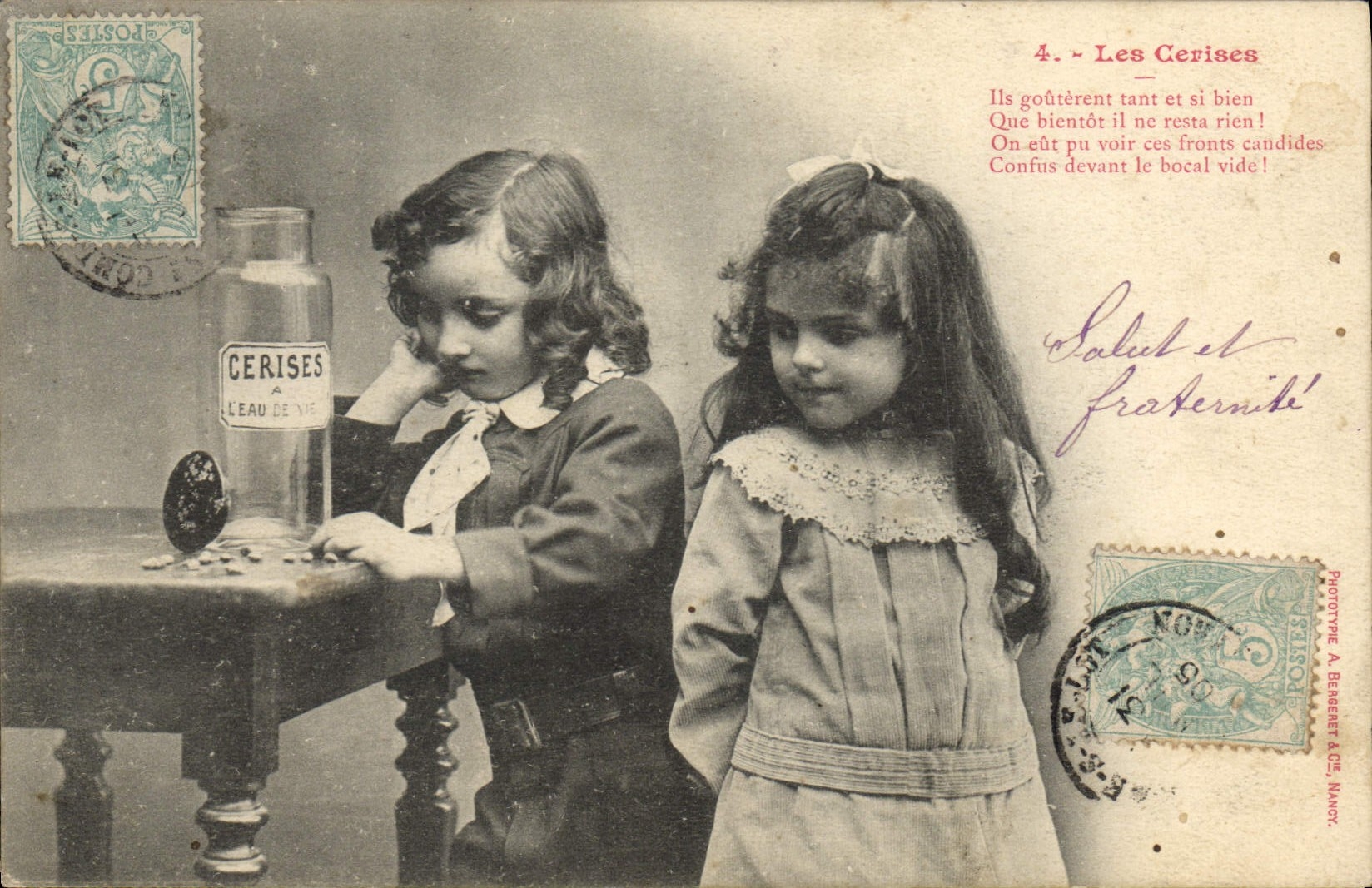 CPA Fantaisie Enfants les cerises