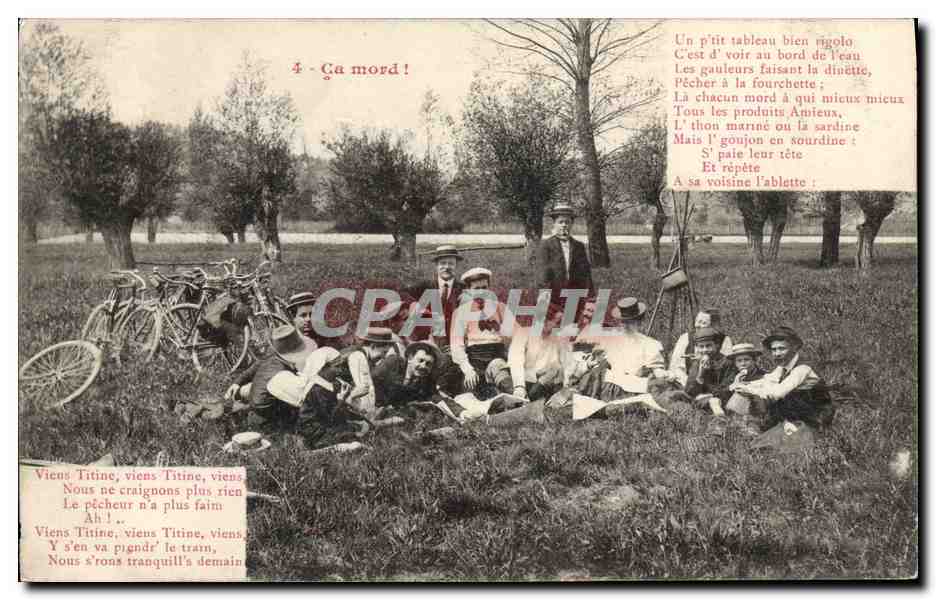 CPA Peche Pecheur Ca mord 