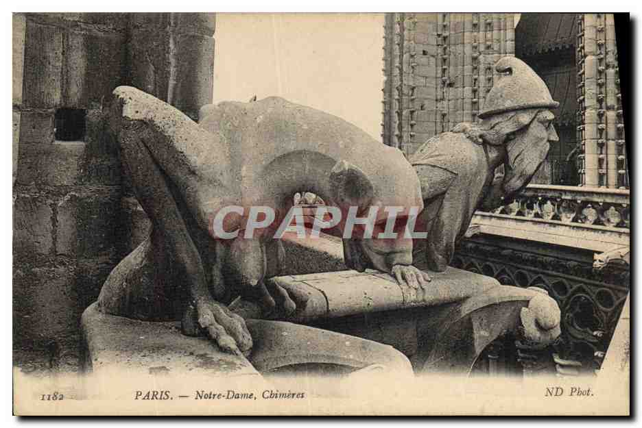 CPA Gargouille Paris Notre Dame Chimeres 
