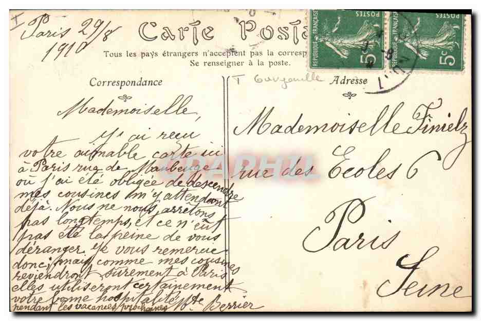CPA Gargouille Paris Notre Dame Chimere  — Verso