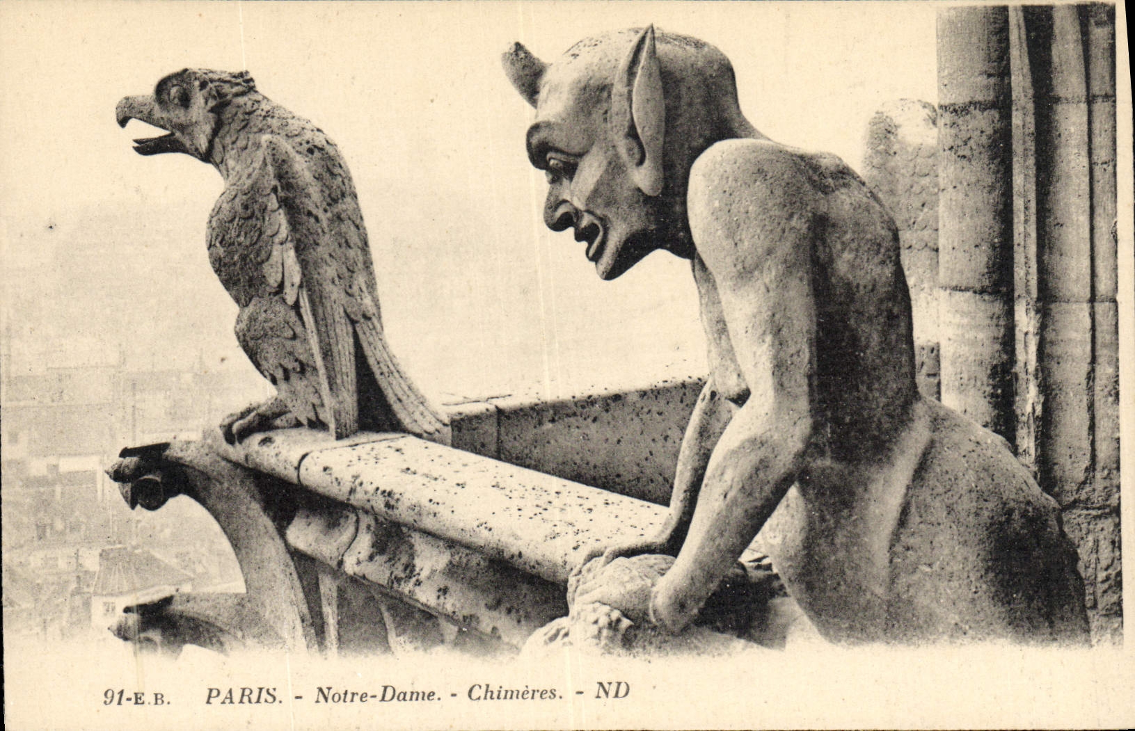 CPA Gargouille Paris Notre Dame Chimeres 