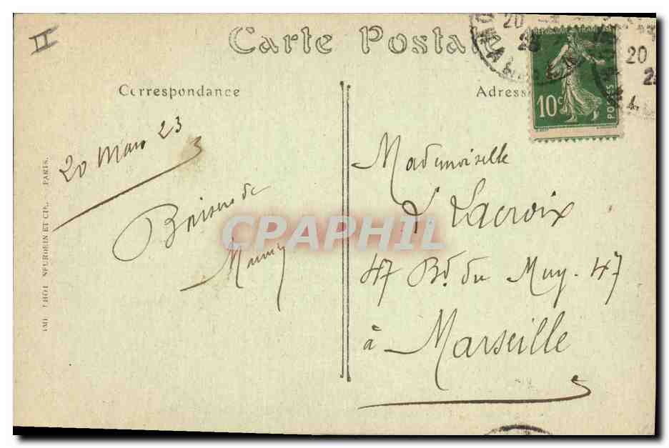CPA Gargouille Cathedrale de Moulins Figures bourbonnaises  — Verso