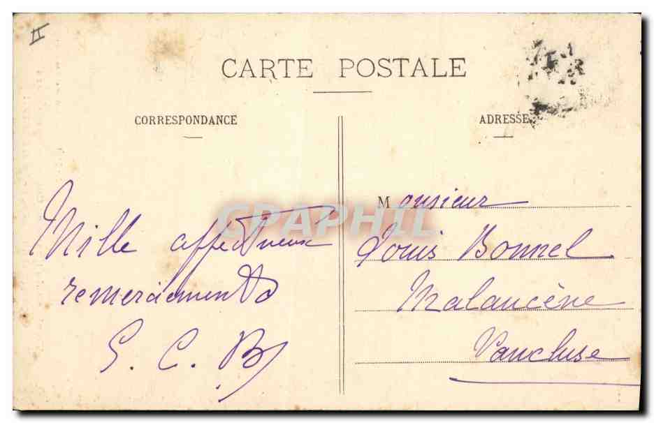 CPA Tombeau du chanoine Costa de Beauregard Orphelinat de Bocage  — Rückseite