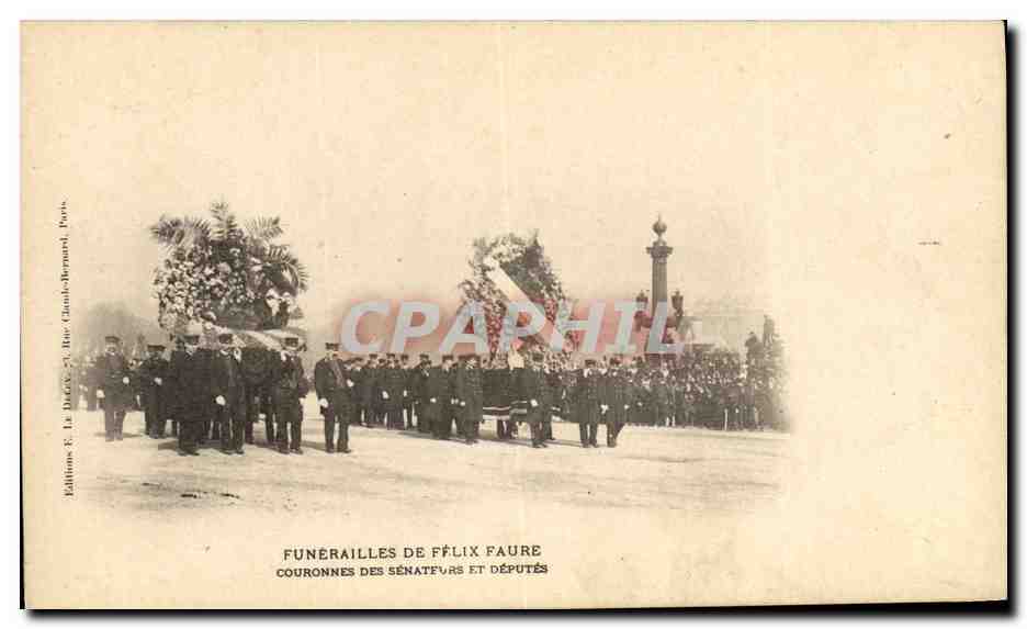 Funérailles de Félix Faure — Couronnes des sénateurs et députés — Édition E. La Dérée, Paris