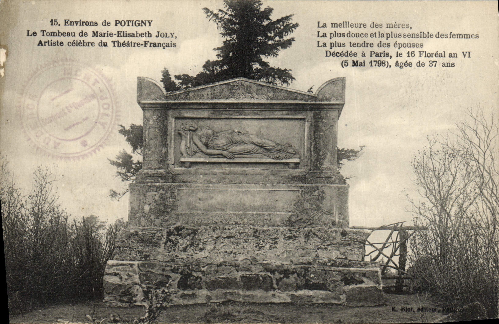 CPA Environs de Potigny Le tombeau de Marie Elisabeth Joly Artiste celebre du Theatre Francais 