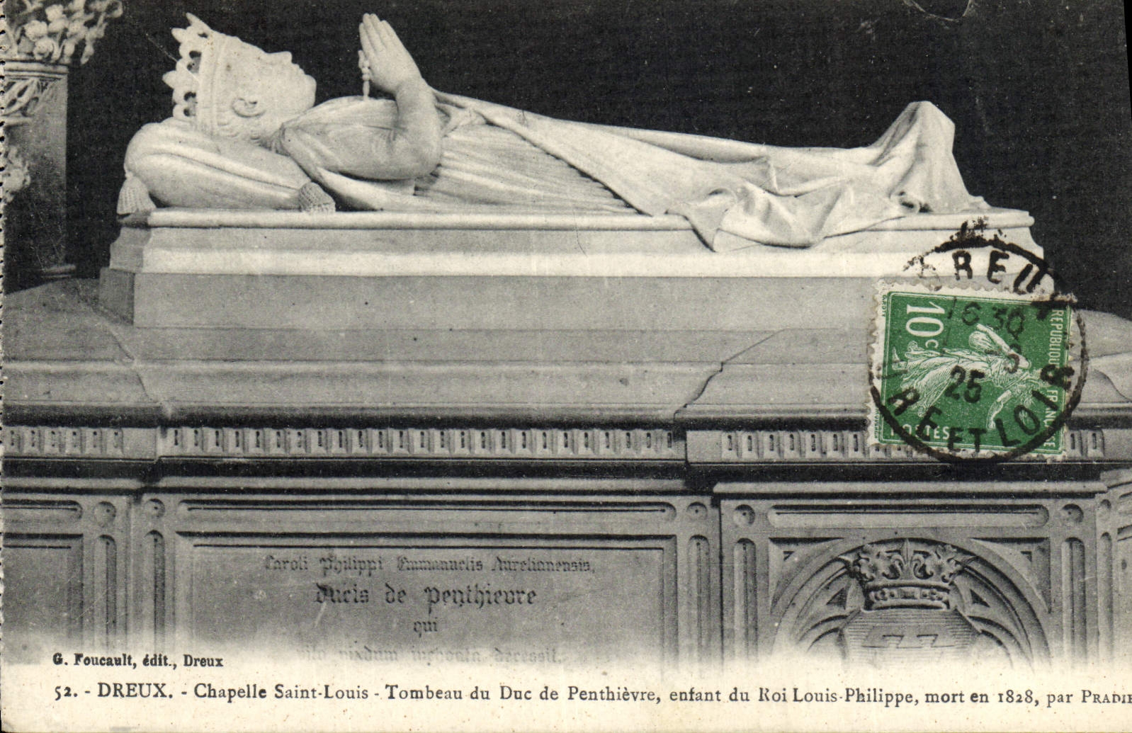 CPA Dreux Chapelle Saint Louis Tombeau du duc de Penthievre enfant du roi Louis Philippe 