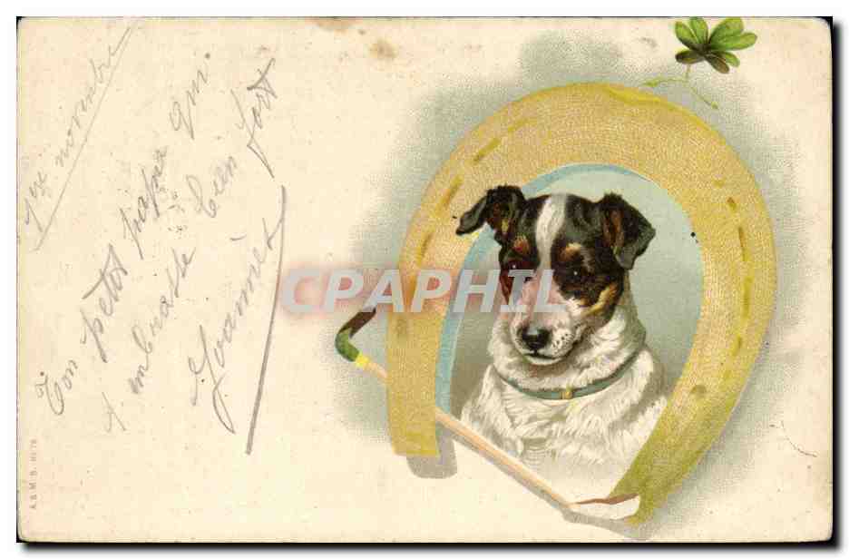 Chien dans un fer à cheval — éditeur A.B.M.S. n° 1079