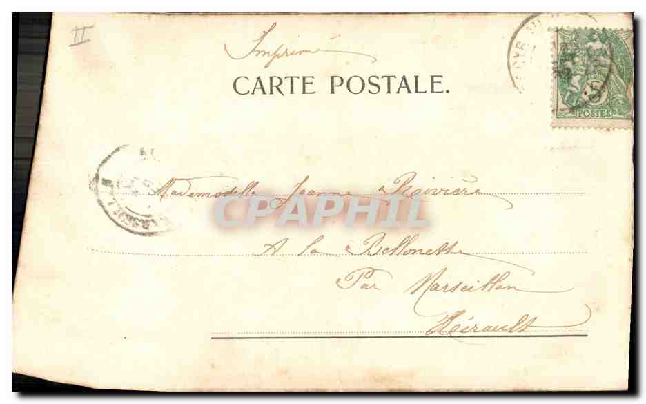 Chiens — scène de vie — Imprimerie Bellonnet, n° II — Verso