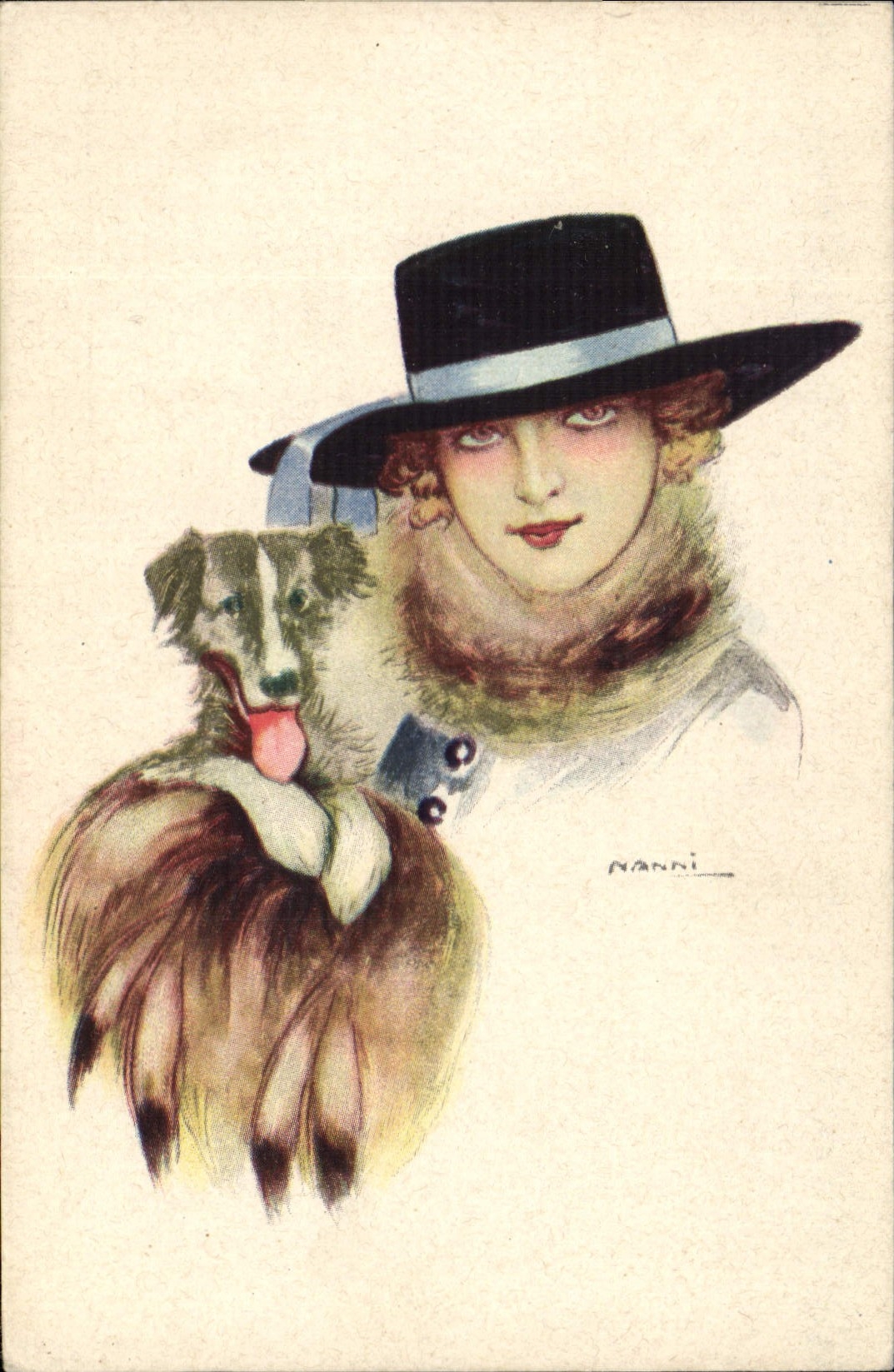 Femme avec chien — illustration de Nandi — édition italienne