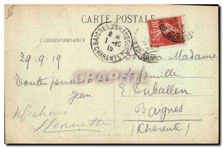 Chagny - Hôpital Temporaire — Édition des Galeries Nouvelles, Chagny — Rückseite