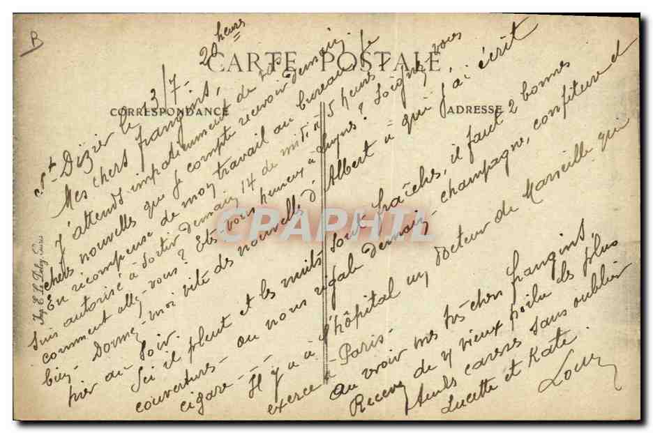 Saint-Dizier — Hôpital temporaire de Brunswick — O.J. n°3051 — Rückseite