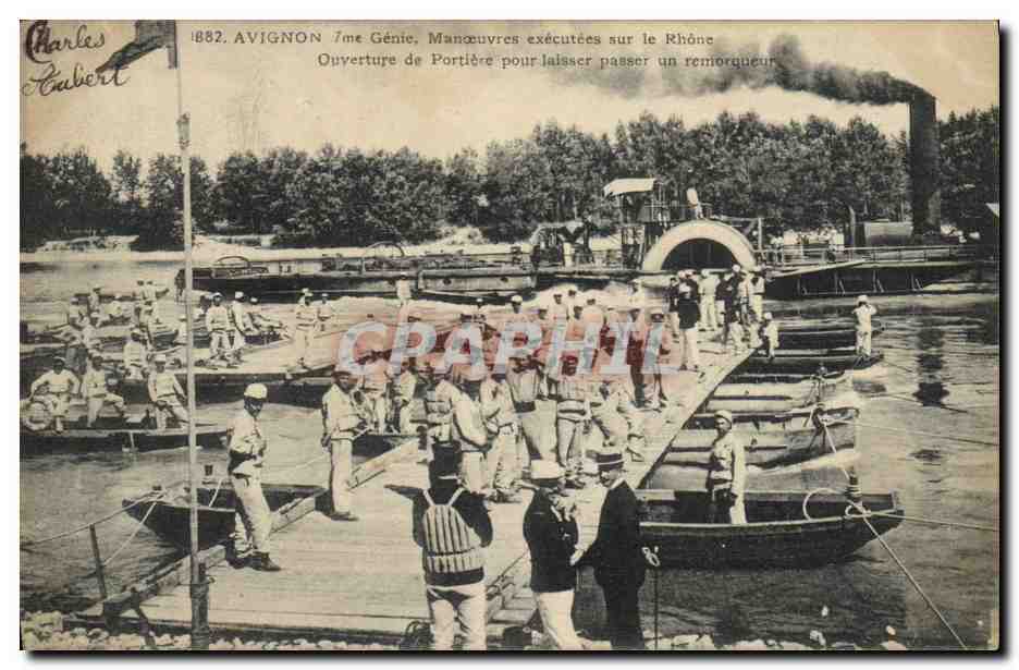 Avignon — Manœuvres de génie sur le Rhône — Charles Aubert