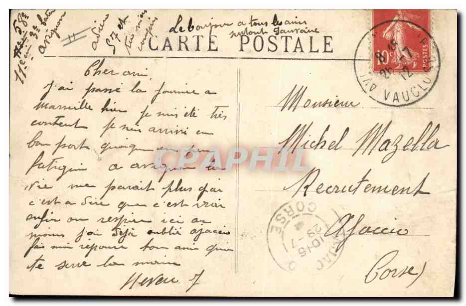 CPA Militaria Avignon Caserne du 58eme regiment d'infanterie Boulevard Limbert — Rückseite