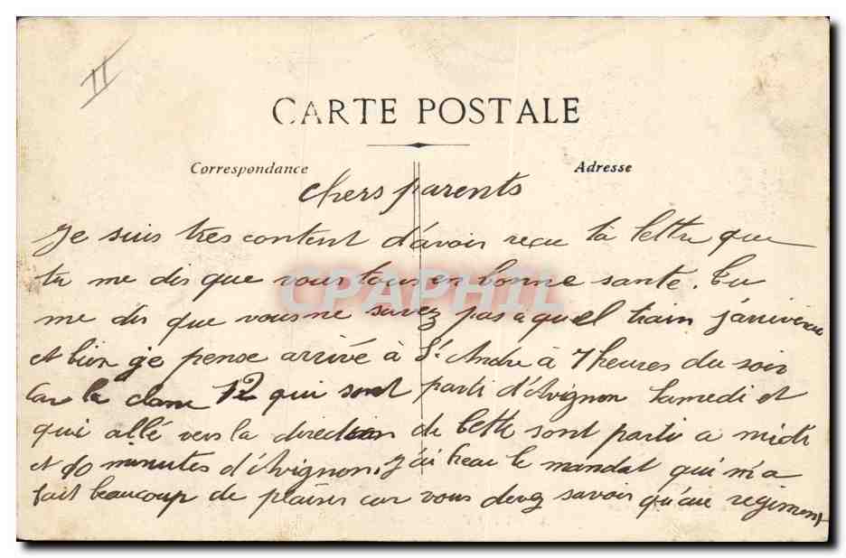 CPA Militaria Avignon Caserne du 7eme genie — Rückseite