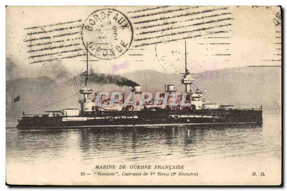 CPA Bateau Gaulois Cuirasse de 1er rang 3me escadre