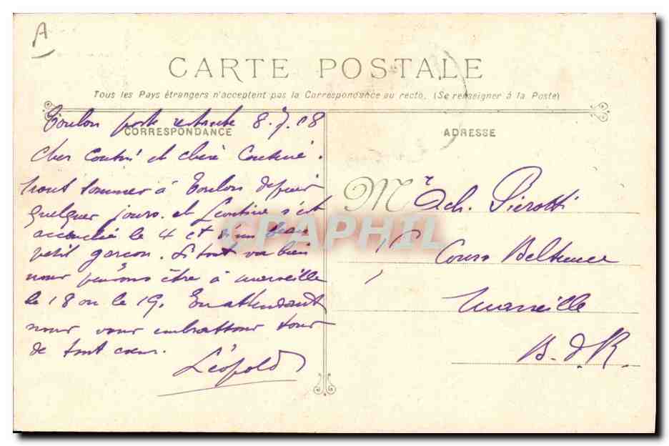 CPA Bateau Gloire Croiseur Cuirasse — Verso