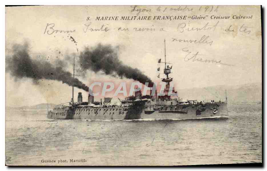 Croiseur Cuirassé "Gloire" — Marine Militaire Française — Guende phot. Marseille