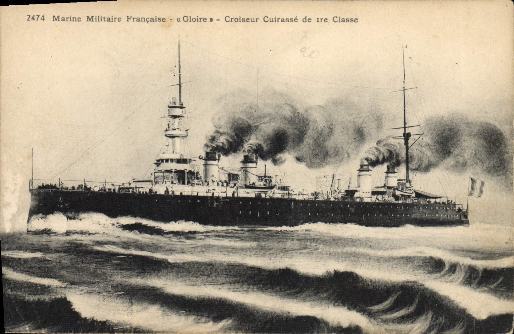 CPA Bateau Croiseur Cuirasse de 1er classe Gloire