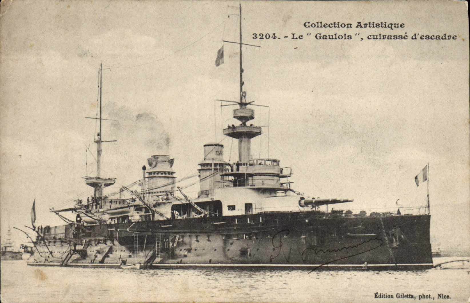 CPA Bateau Le Gaulois Cuirasse d'escadre