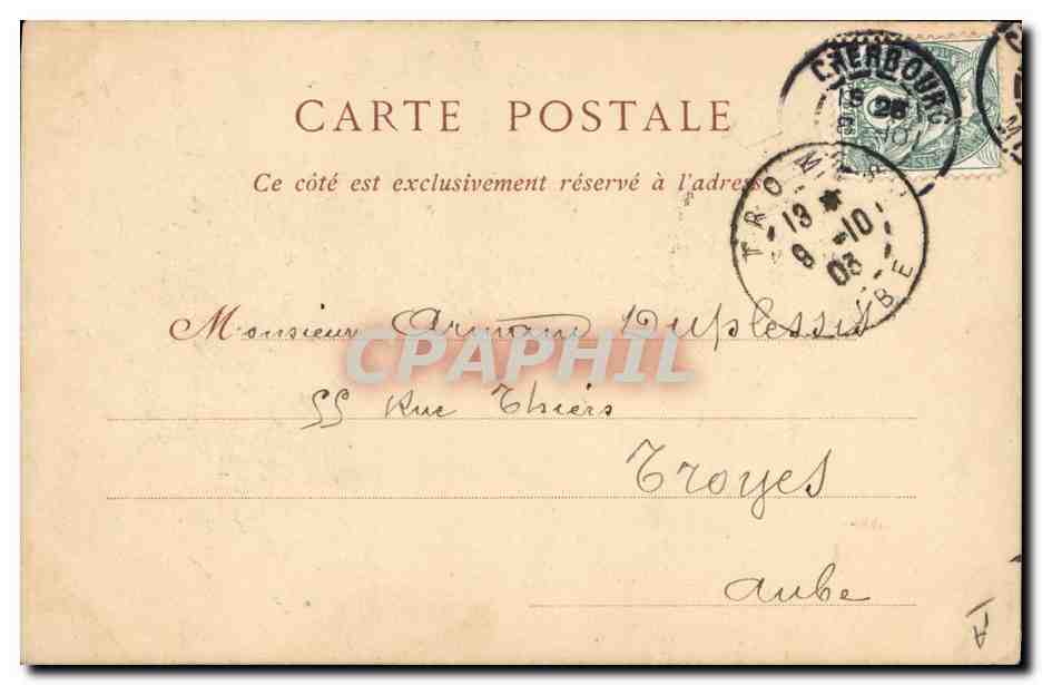 CPA Bateau Le cuirasse Le Hoche — Verso