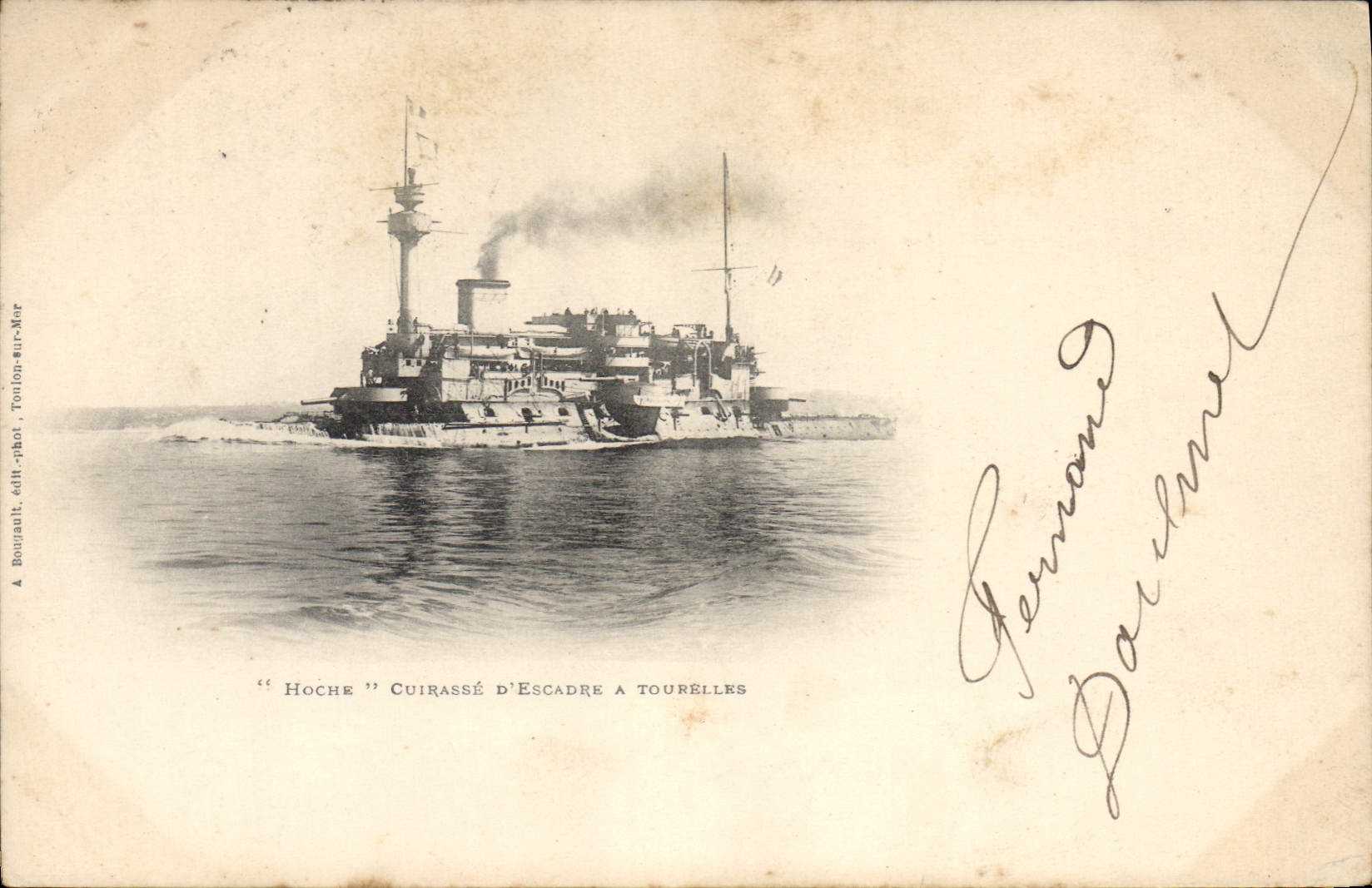 CPA Bateau Hoche Cuirasse d'escadre a tourelles