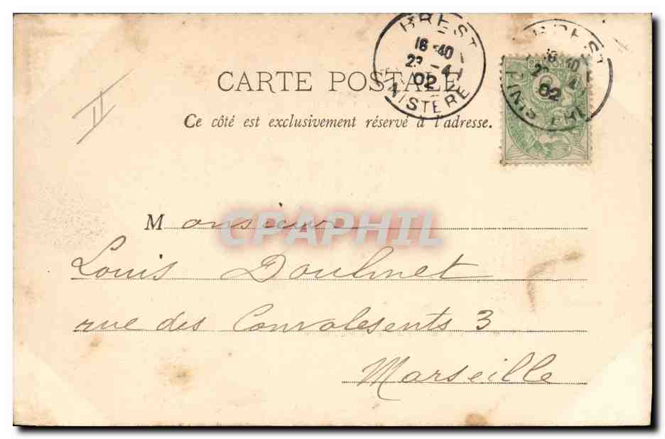 CPA Bateau Hoche Cuirasse d'escadre a tourelles — Verso