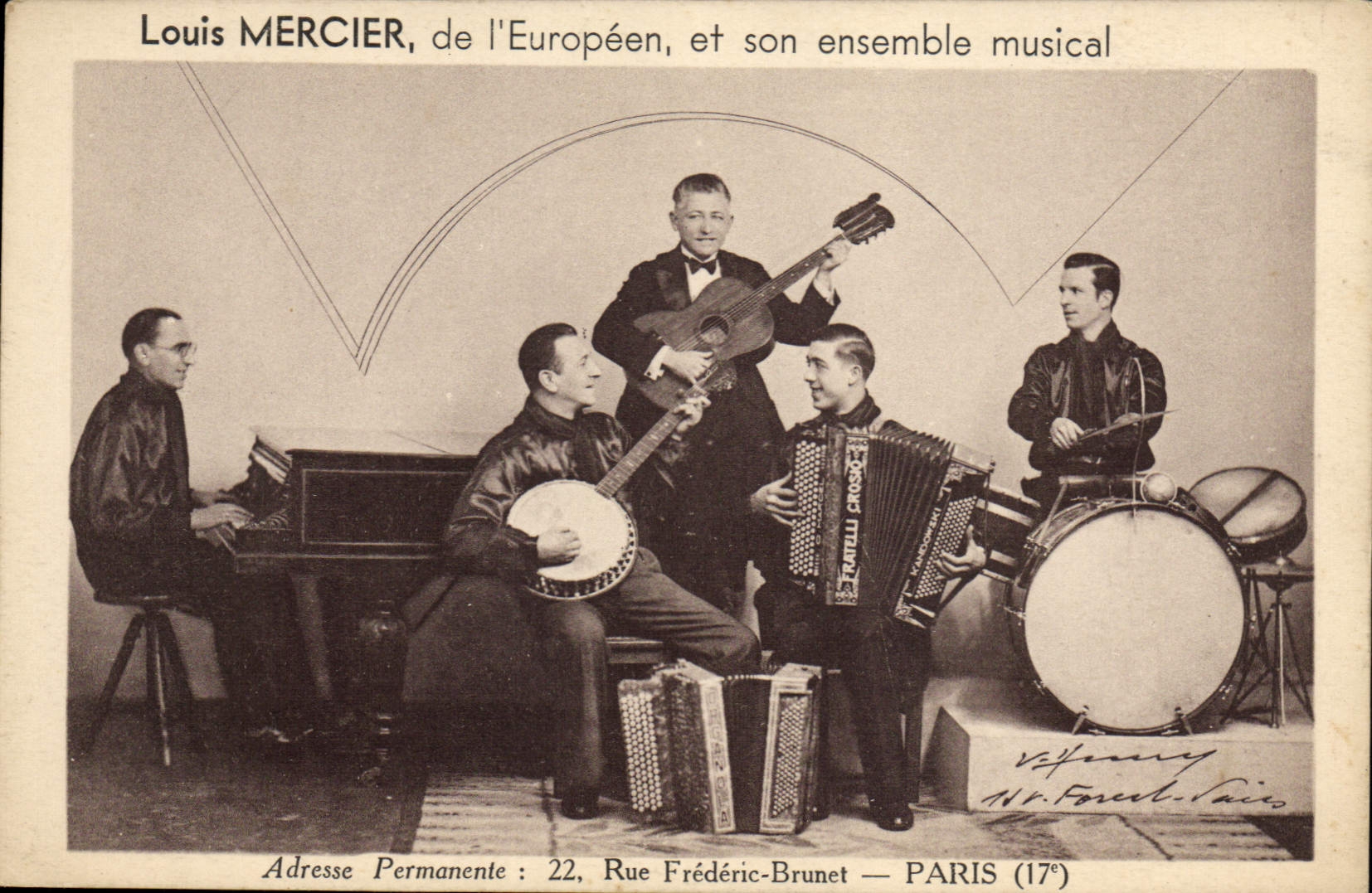 Louis MERCIER, de l'Européen, et son ensemble musical — Paris (17e) — V. Henry, Paris