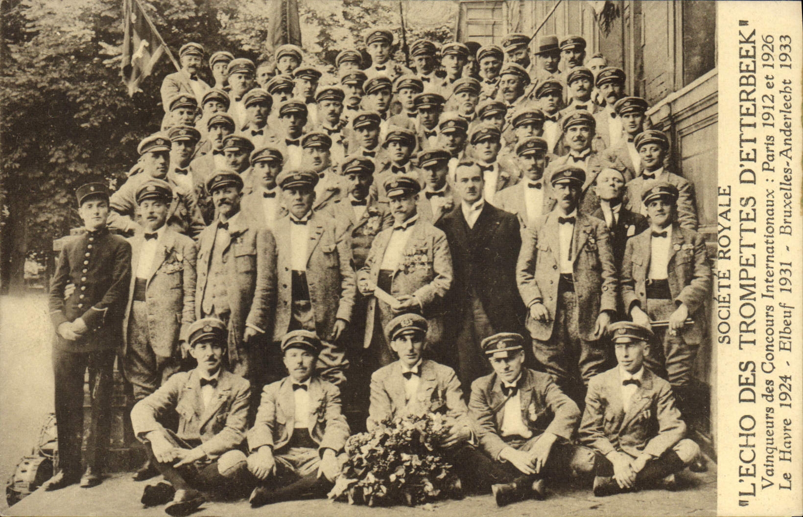 Vainqueurs des Concours Internationaux — Société Royale des Trompettes d'Etterbeek — Paris 1912 et 1926, Bruxelles-Anderlecht 1933