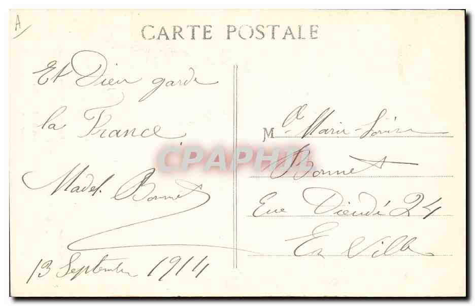 CPA Folklore Alsace La Triple Entente France Garde Nous  — Verso