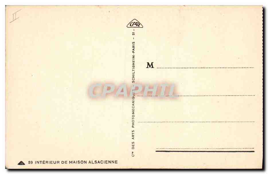 CPA Folklore Alsace Interieur de maison alsacienne  — Rückseite