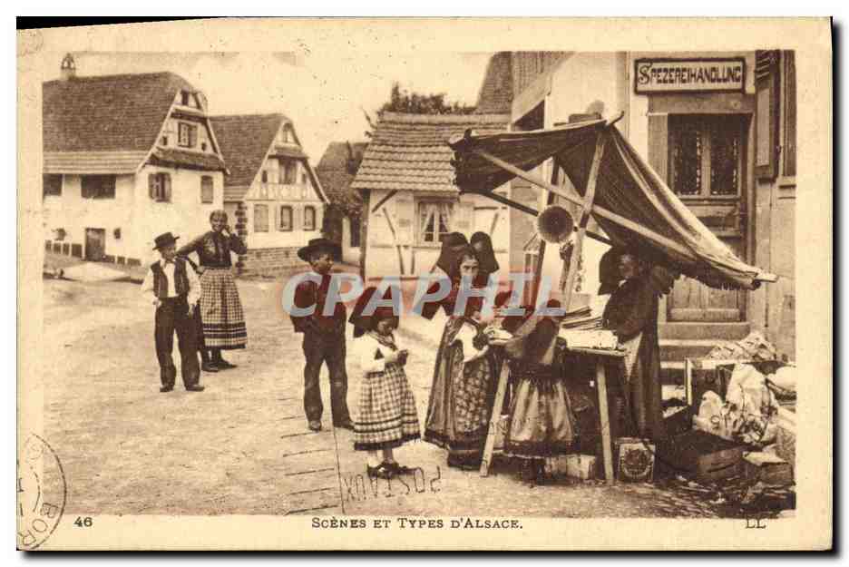 CPA Folklore Alsace Scenes et types 