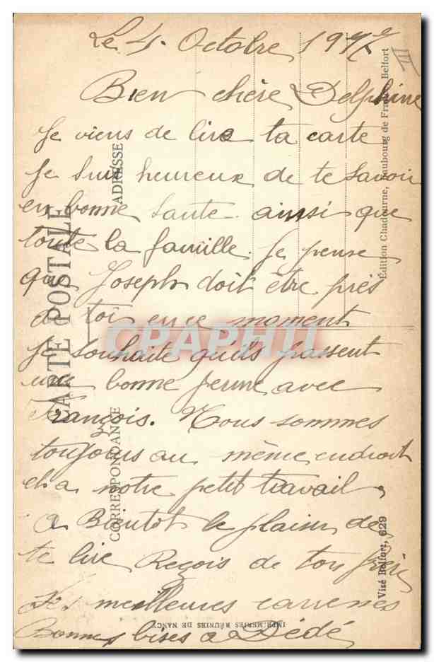 CPA Folklore Alsace Type d'Alsacienne filant au rouet  — Verso