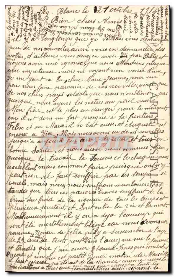 CPA Folklore Alsace La Triple Entente France garde nous  — Verso