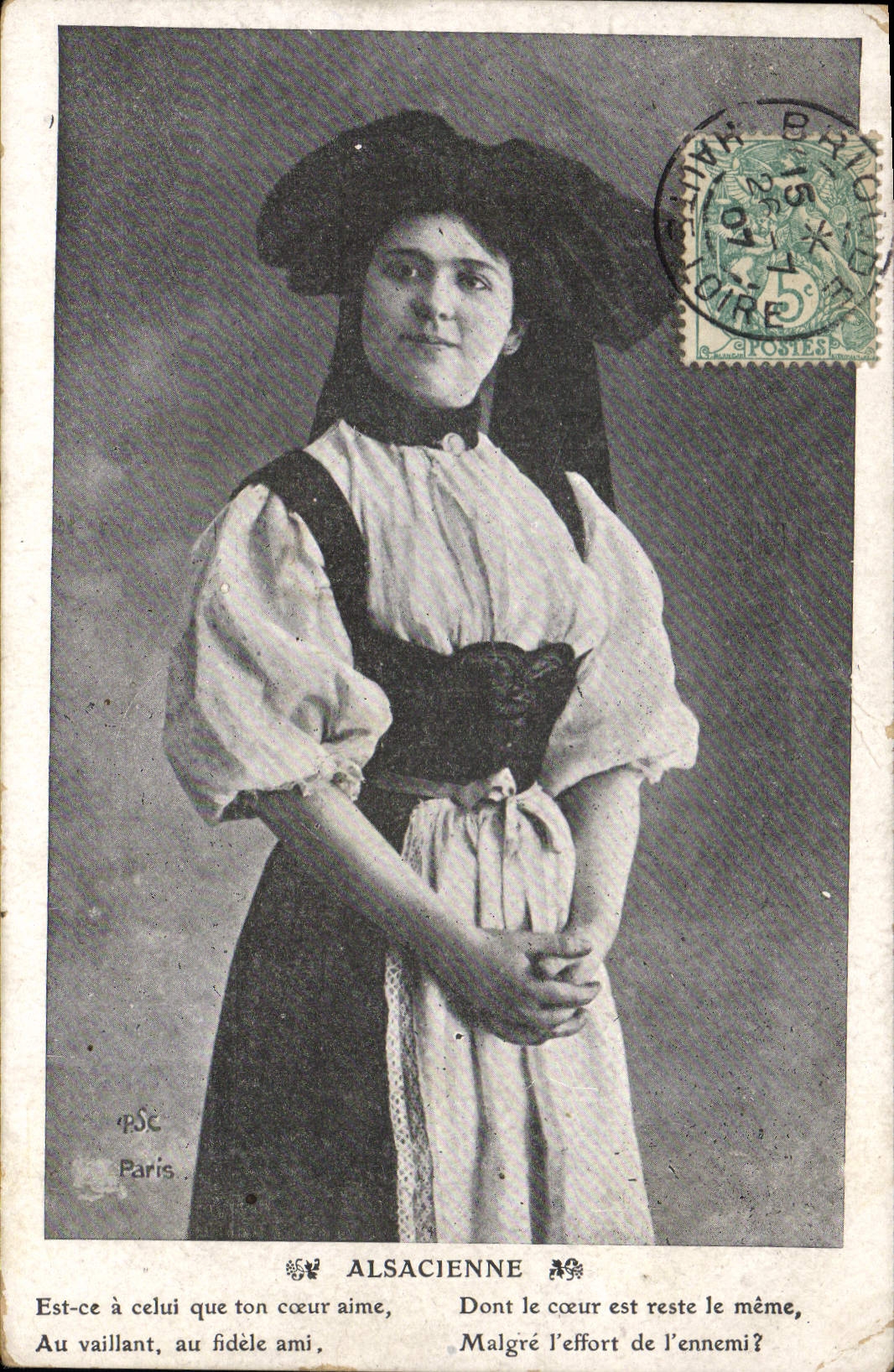 CPA Folklore Alsace Alsacienne 