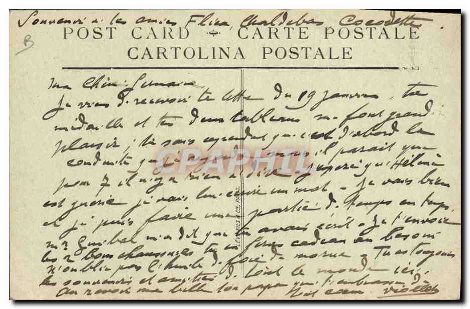 CPA Folklore Alsace Vieille femme partant pour la Procession — Verso