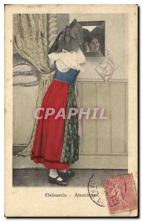 CPA Folklore Alsace Alsacienne 