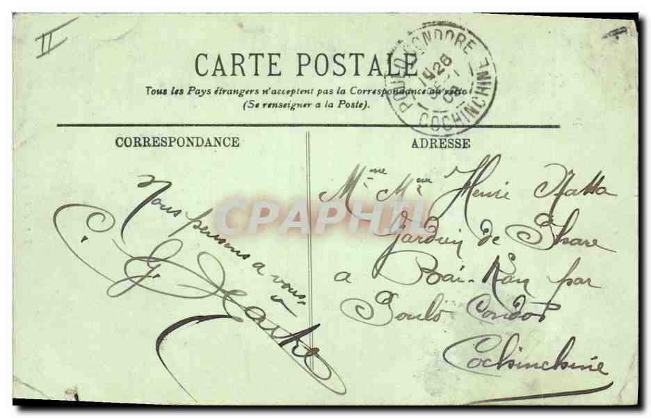 CPA Folklore Alsace Type d'Alsacienne  — Verso