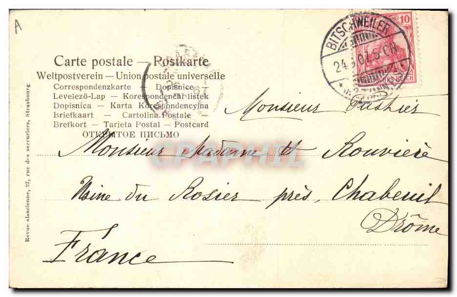CPA Folklore Alsace Alsacienne  — Verso