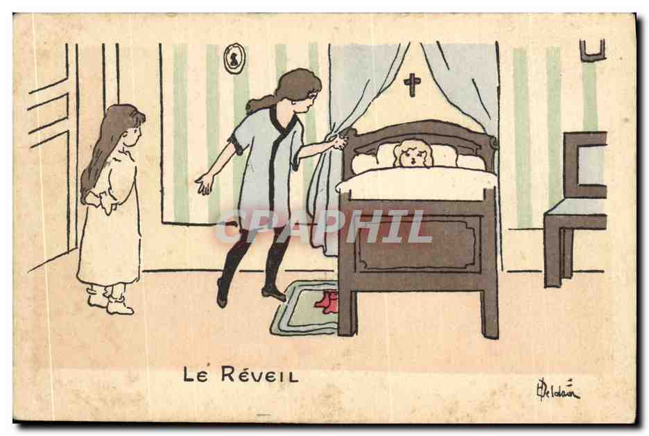 Le Réveil — dessin d'Émile Deldaan — série 1, n° 931