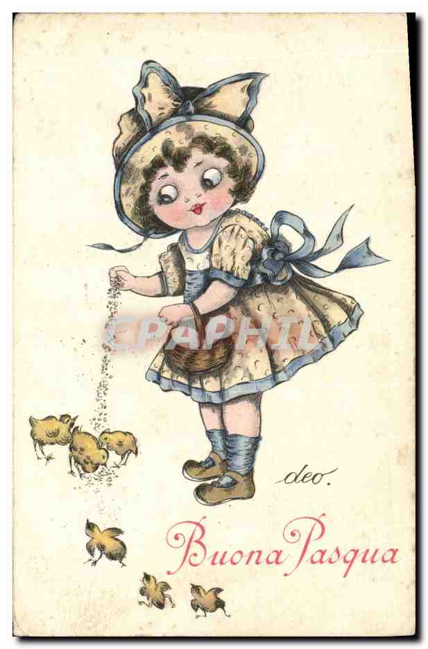 CPA Fantaisie Illustrateur Enfant Poussin 