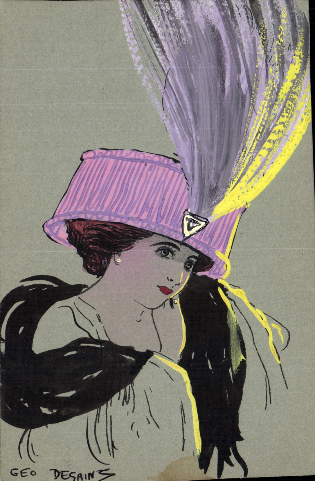 CPA Fantaisie Illustrateur Femme Geo Desains (dessin a la main) 