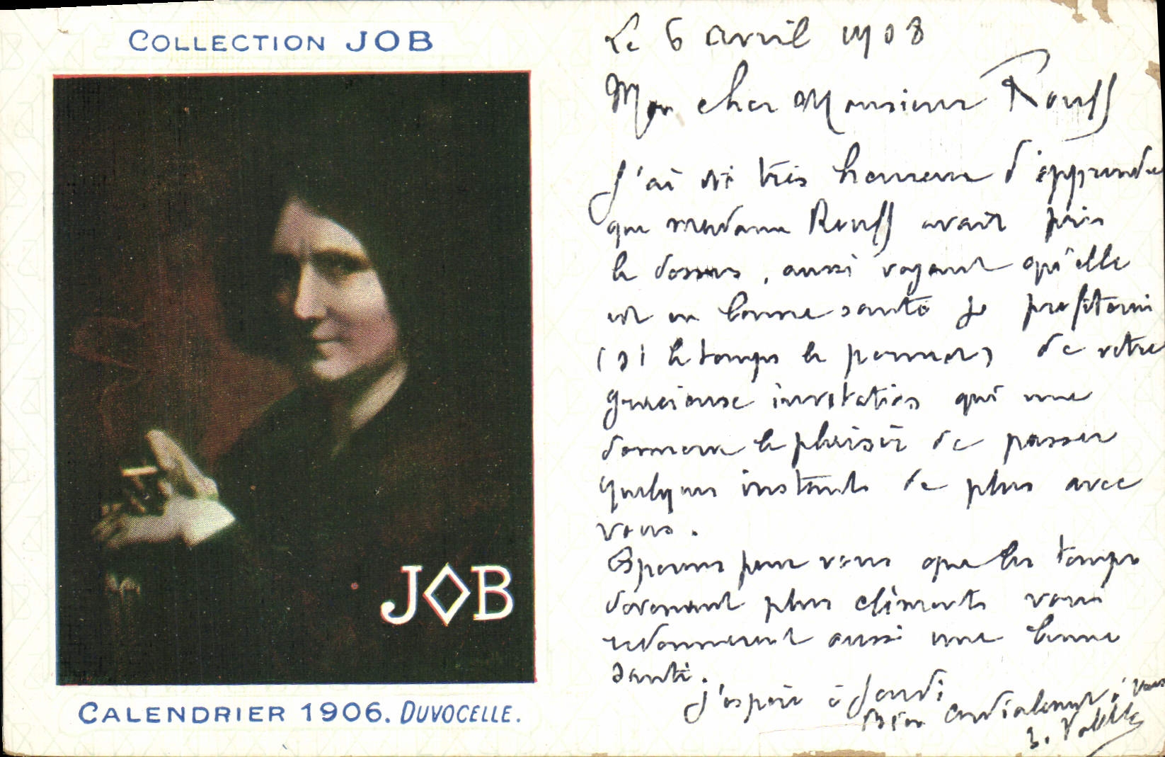 CPA Fantaisie Illustrateur Job Calendrier 1906 Duvocelle