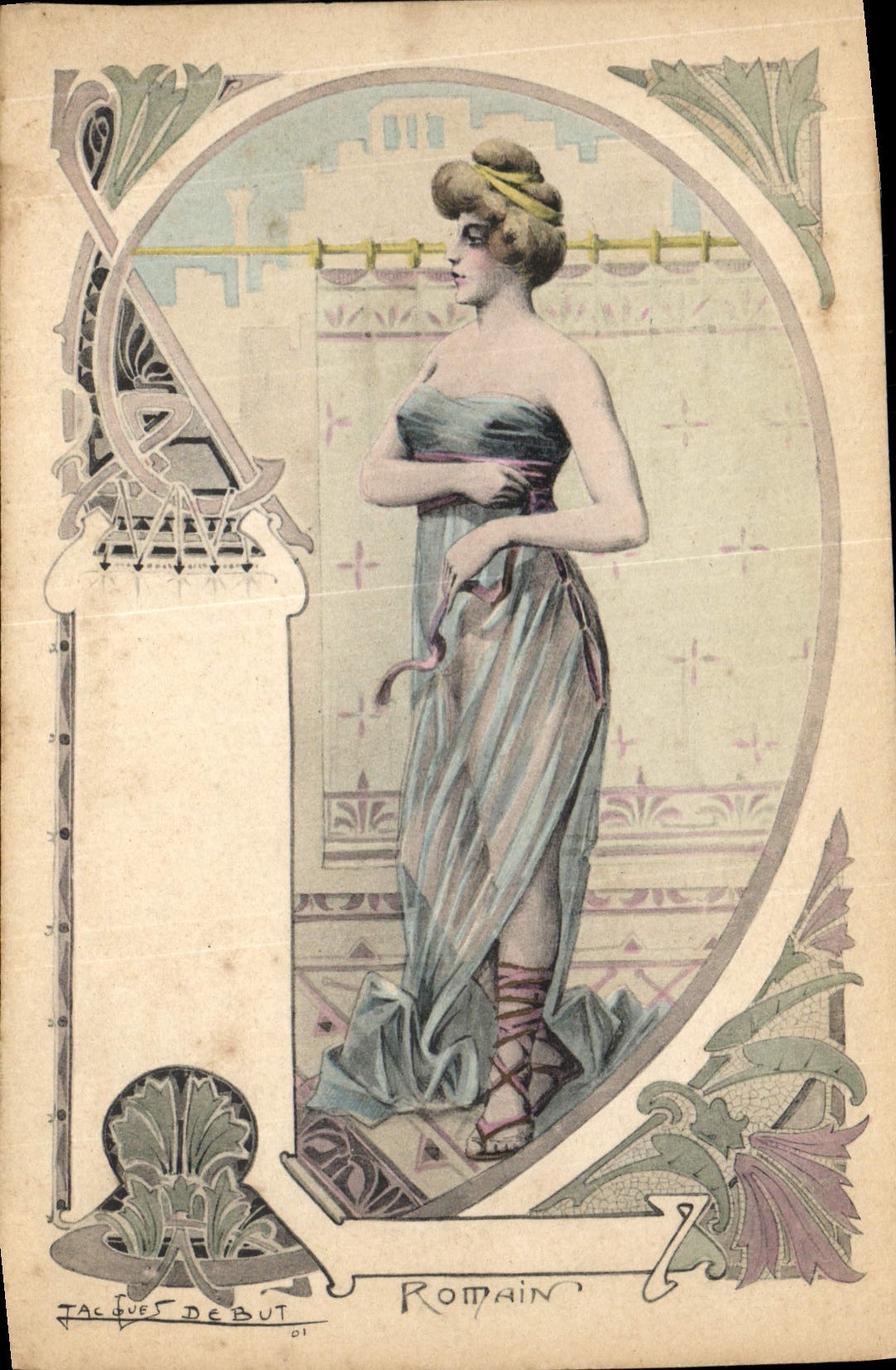 CPA Fantaisie Illustrateur Femme Romain Jacques Debut 