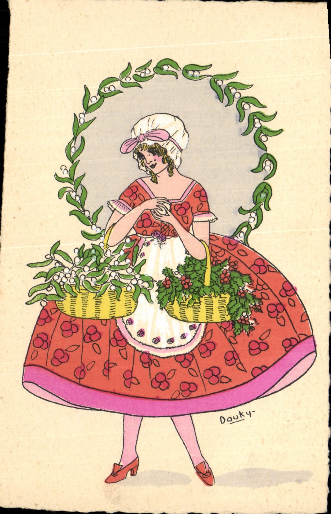 CPA Fantaisie Illustrateur Femme 