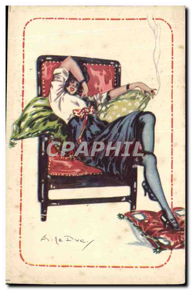 CPA Fantaisie Illustrateur Femme Cigarette Tabac 