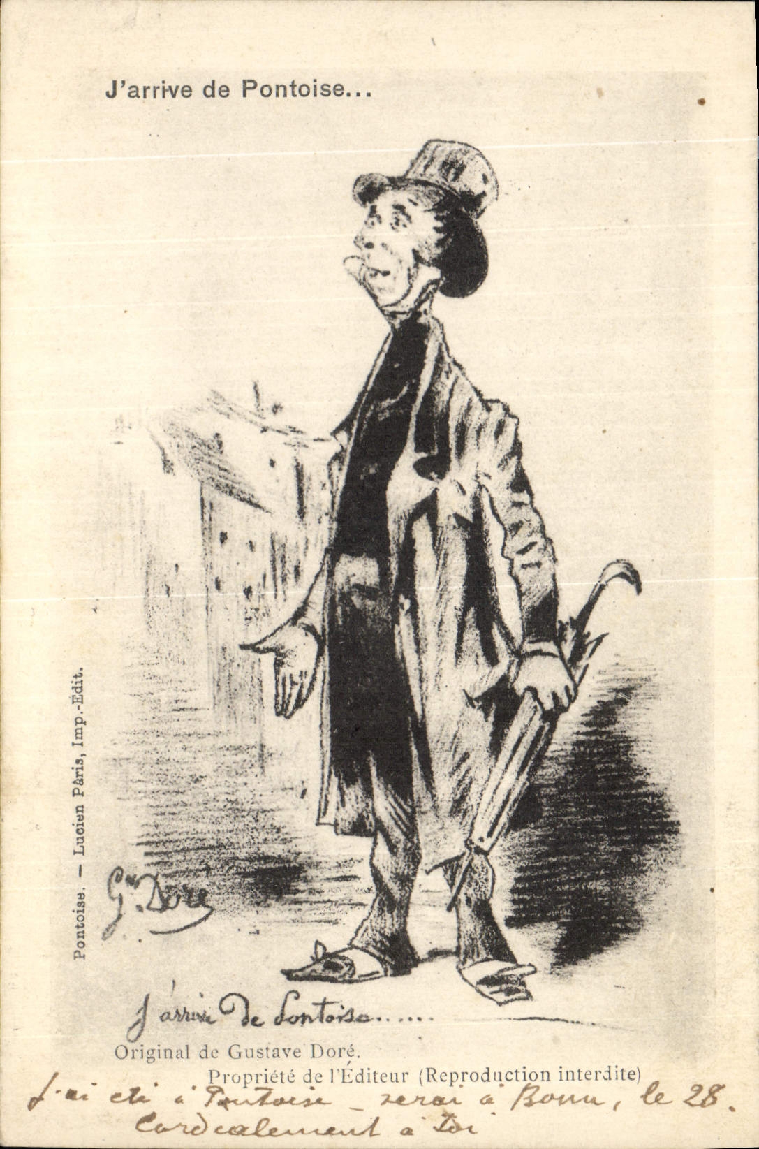 CPA Fantaisie Illustrateur J'arrive de Pontoise Gustave Dore 