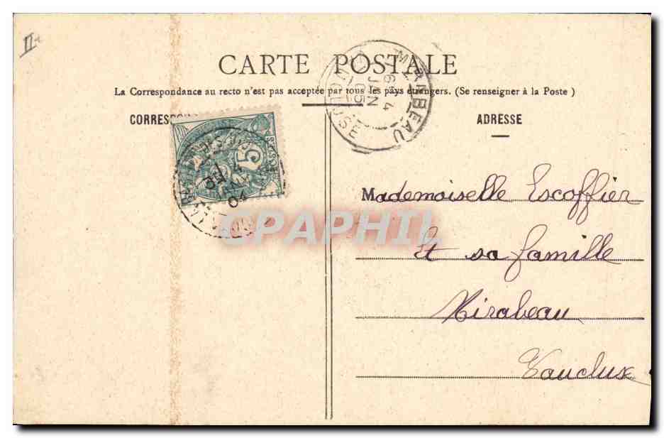 CPA Fantaisie Enfant Bonne annee Vieille femme  — Verso