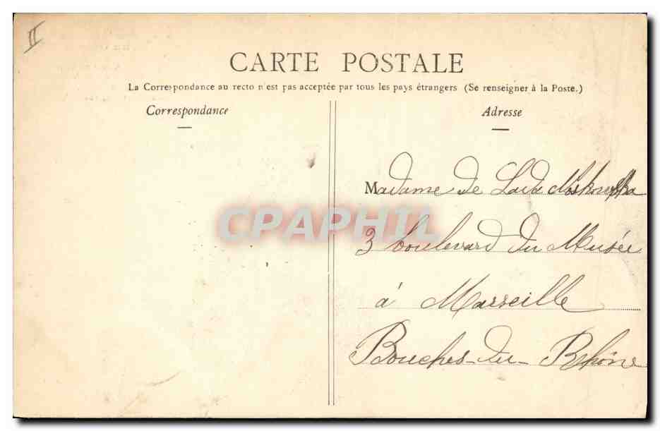 Premières Armes d'un Groom — scène de présentation d'une lettre — éditeur A. Blasser & Cie, Laval — Verso
