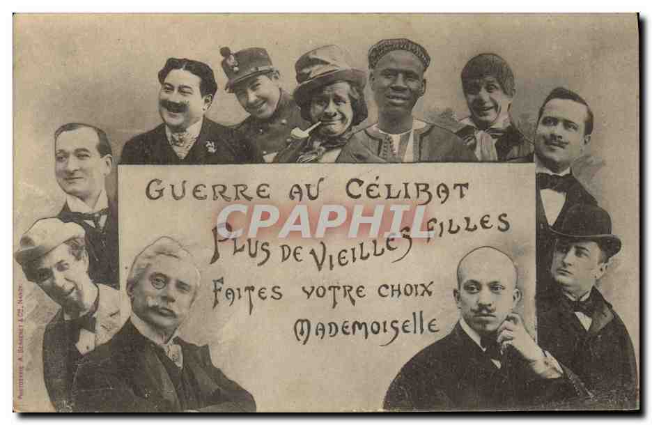 CPA Fantaisie Guerre au celibat 