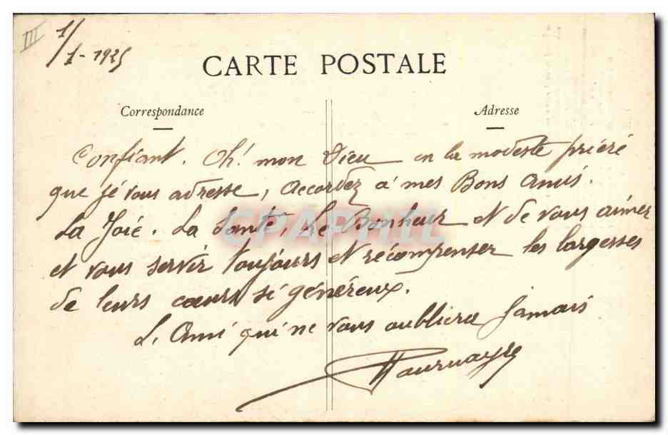 Femme en prière devant un crucifix — La Foi — Phototype A. Bernert & Cie, Nancy — Verso